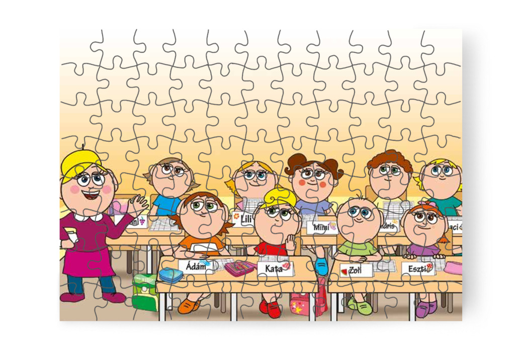 Nelli néni bemutatja az órarendet – Kata első napja az iskolában puzzle, 88 darab [TC36-14-P88]