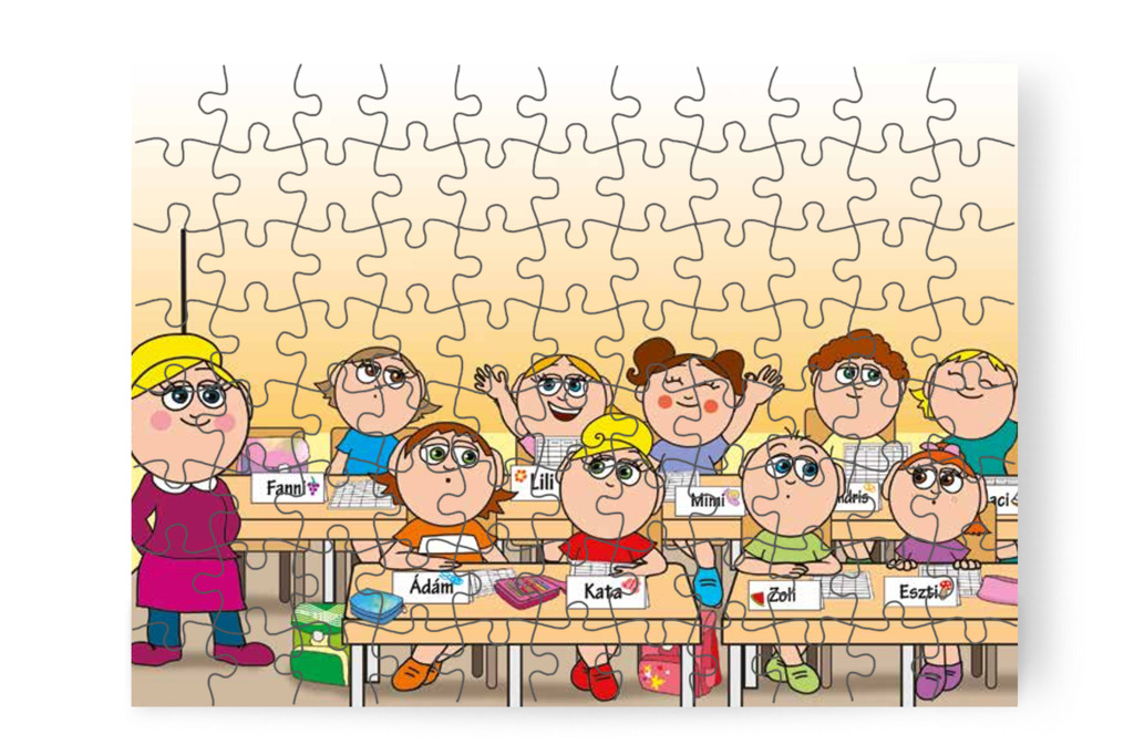 Kata a többieket figyeli – Kata első napja az iskolában puzzle, 88 darab [TC36-15-P88]