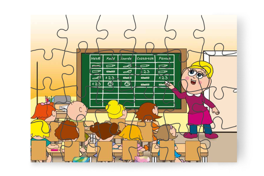 A tábla segít a feladatban – Kata első napja az iskolában puzzle, 24 darab [TC36-16-P24]