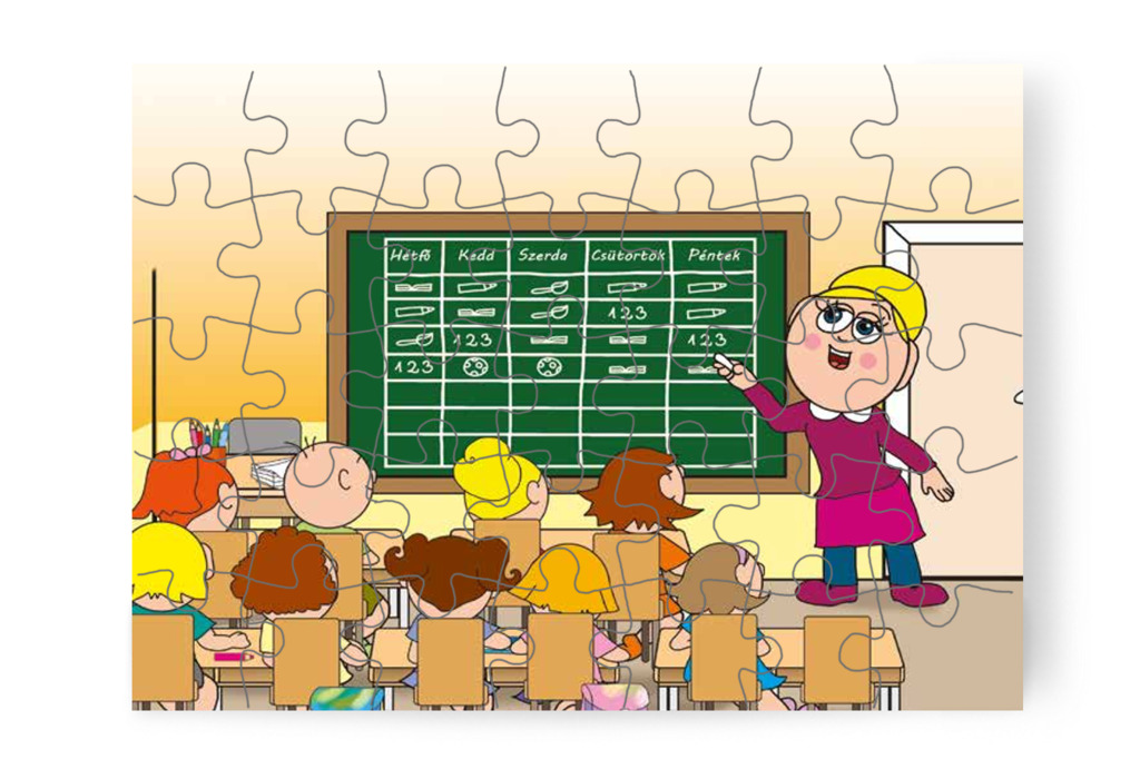 A tábla segít a feladatban – Kata első napja az iskolában puzzle, 35 darab [TC36-16-P35]