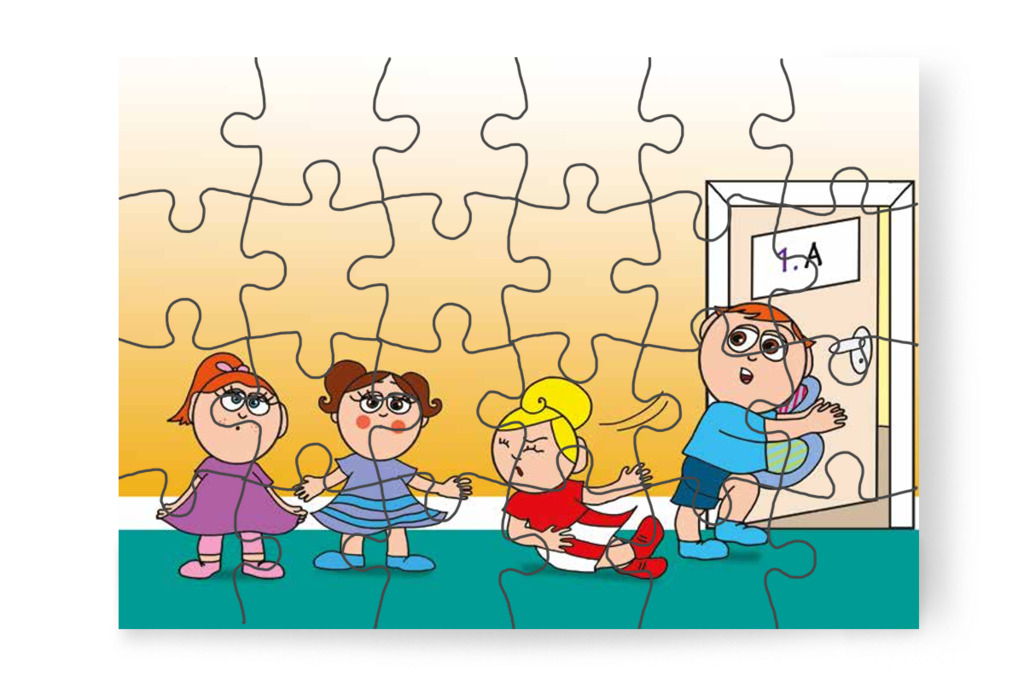 Katát fellökik a folyosón – Kata első napja az iskolában puzzle, 24 darab [TC36-18-P24]