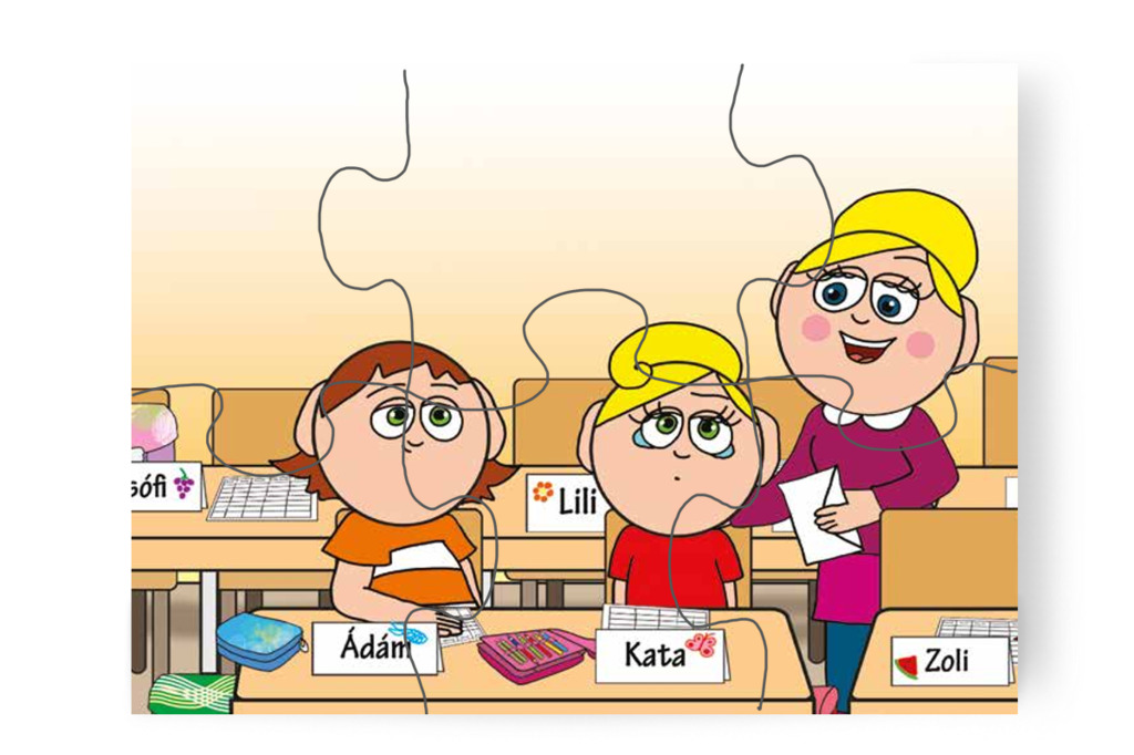 Nelli néni levelet ad Katának – Kata első napja az iskolában puzzle, 6 darab [TC36-21-P06]