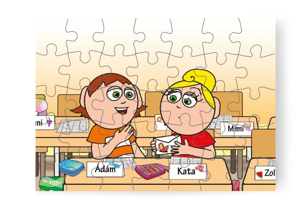 Kata felismeri a borítékot – Kata első napja az iskolában puzzle, 35 darab [TC36-22-P35]