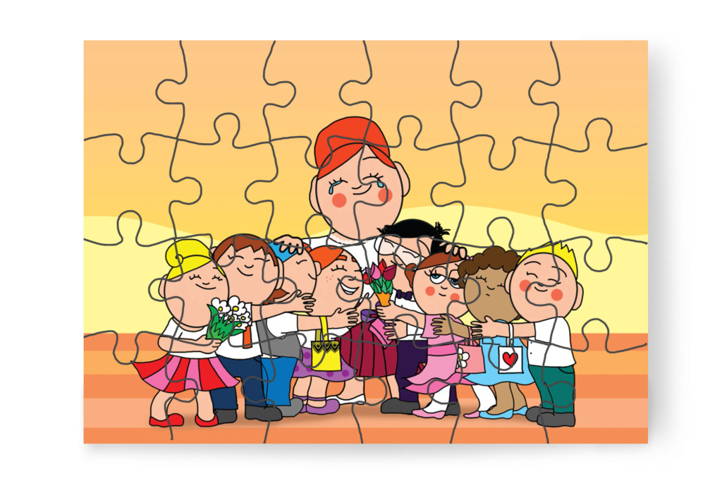 Búcsú Óvónénitől – Tulipán Csoport az 1.A osztályban puzzle, 24 darab [TC37-04-P24]