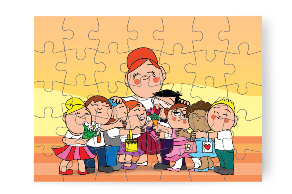 Búcsú Óvónénitől – Tulipán Csoport az 1.A osztályban puzzle, 35 darab [TC37-04-P35]