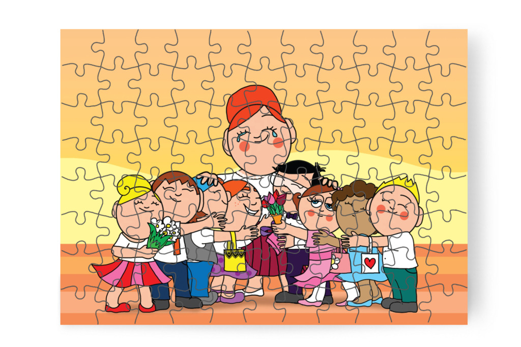 Búcsú Óvónénitől – Tulipán Csoport az 1.A osztályban puzzle, 88 darab [TC37-04-P88]
