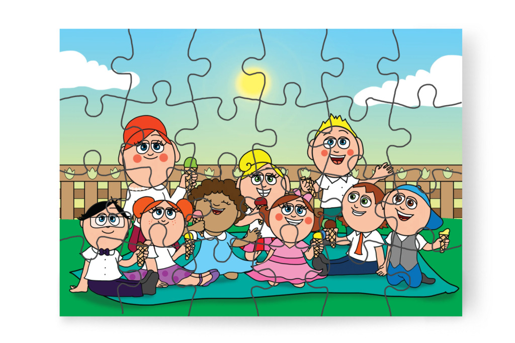 Közös fagyizás a ballagás után – Tulipán Csoport az 1.A osztályban puzzle, 24 darab [TC37-05-P24]