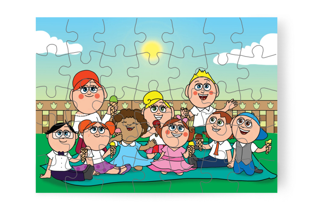 Közös fagyizás a ballagás után – Tulipán Csoport az 1.A osztályban puzzle, 35 darab [TC37-05-P35]