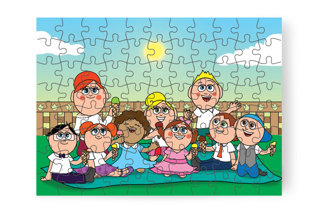 Közös fagyizás a ballagás után – Tulipán Csoport az 1.A osztályban puzzle, 88 darab [TC37-05-P88]