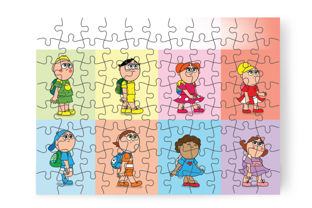 A gyerekek elindulnak az iskolába – Tulipán Csoport az 1.A osztályban puzzle, 88 darab [TC37-07-P88]