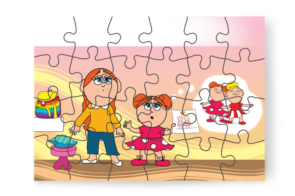 Klárának hiányzik Kata – Tulipán Csoport az 1.A osztályban puzzle, 24 darab [TC37-09-P24]