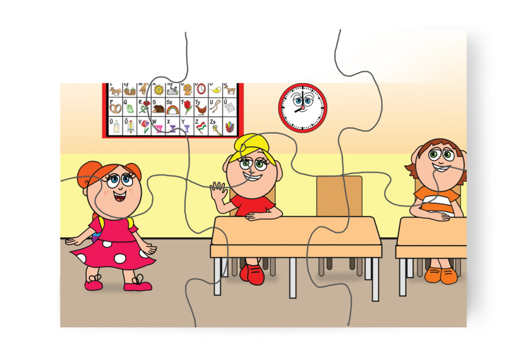Klára Kata osztályába kerül – Tulipán Csoport az 1.A osztályban puzzle, 6 darab [TC37-10-P06]
