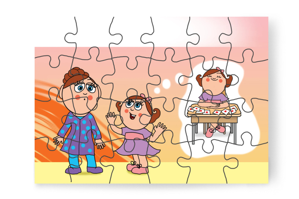 Natali megígéri, hogy kitűnő tanuló lesz – Tulipán Csoport az 1.A osztályban puzzle, 24 darab [TC37-12-P24]