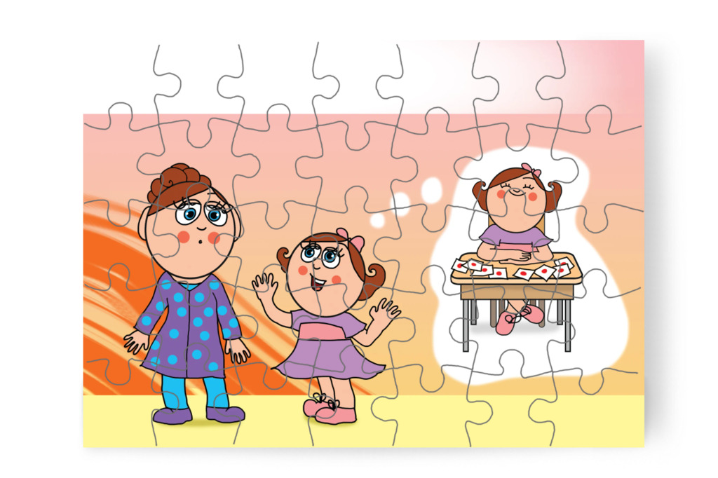Natali megígéri, hogy kitűnő tanuló lesz – Tulipán Csoport az 1.A osztályban puzzle, 35 darab [TC37-12-P35]