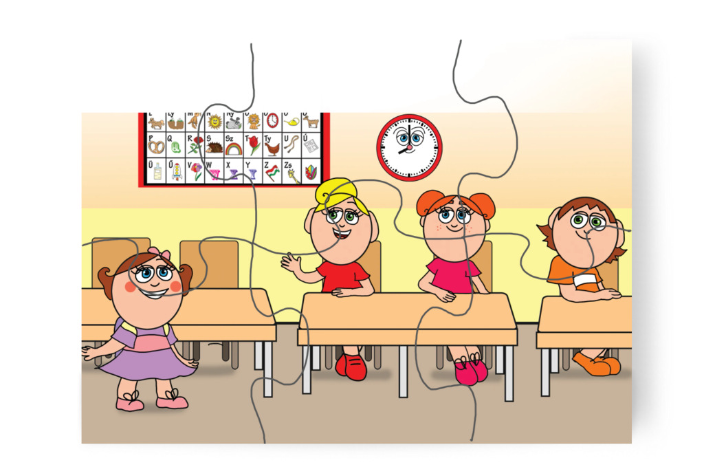 Natali is Kata osztályába kerül – Tulipán Csoport az 1.A osztályban puzzle, 6 darab [TC37-13-P06]