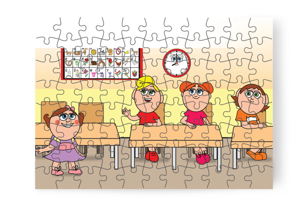 Natali is Kata osztályába kerül – Tulipán Csoport az 1.A osztályban puzzle, 88 darab [TC37-13-P88]
