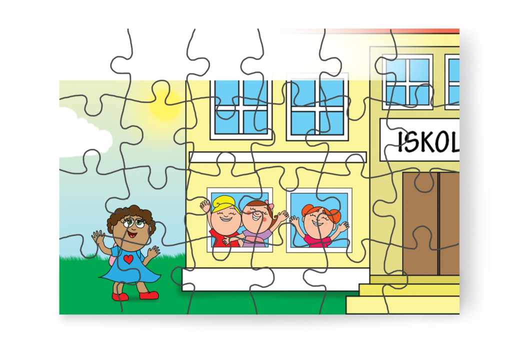 Dolly megtalálja a közeli iskolát – Tulipán Csoport az 1.A osztályban puzzle, 24 darab [TC37-23-P24]