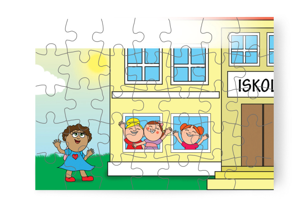 Dolly megtalálja a közeli iskolát – Tulipán Csoport az 1.A osztályban puzzle, 35 darab [TC37-23-P35]