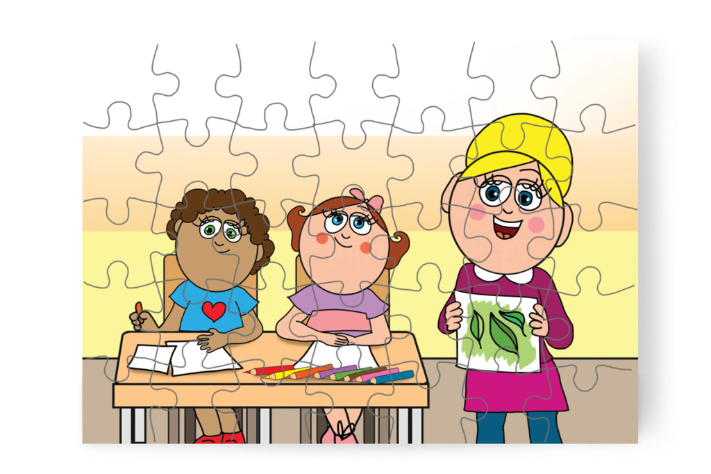 Natali várja a rajzórát – Natali és a tolltartó puzzle, 35 darab [TC38-01-P35]