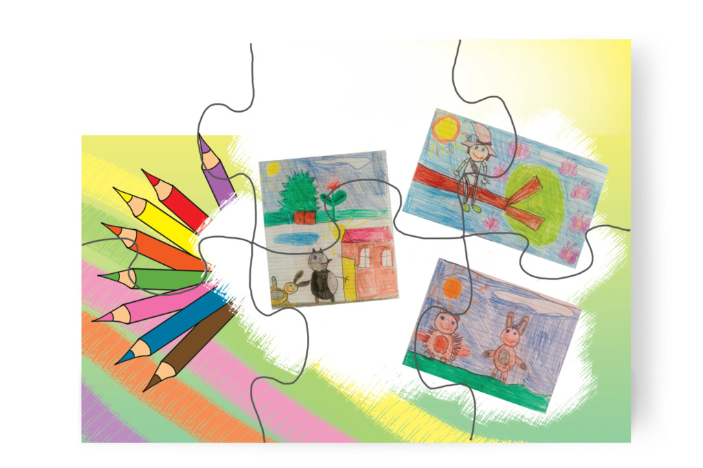 Natali kedvenc színes ceruzái – Natali és a tolltartó puzzle, 6 darab [TC38-03-P06]