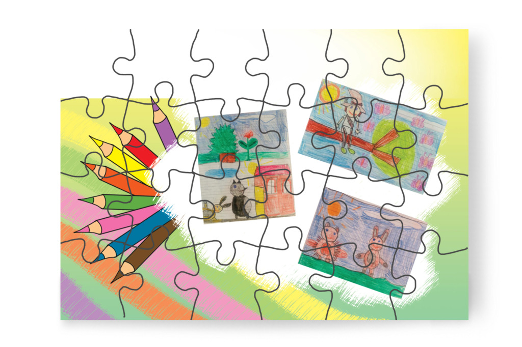Natali kedvenc színes ceruzái – Natali és a tolltartó puzzle, 24 darab [TC38-03-P24]