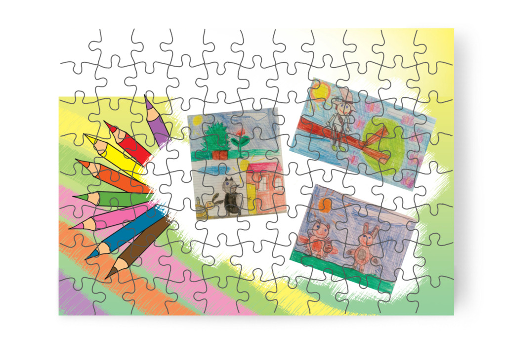 Natali kedvenc színes ceruzái – Natali és a tolltartó puzzle, 88 darab [TC38-03-P88]