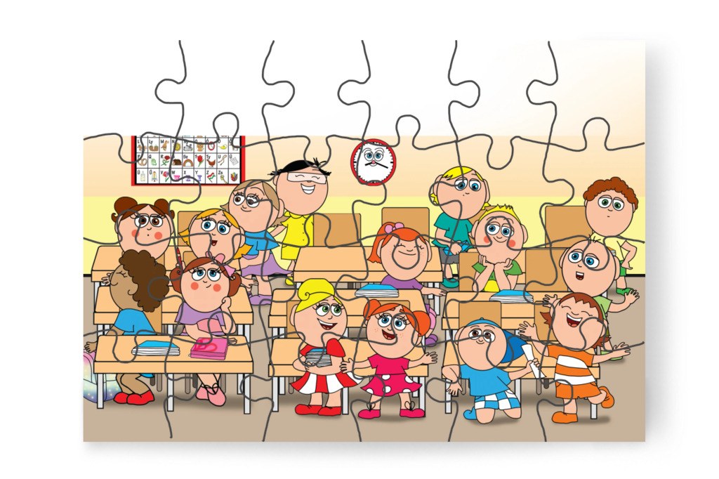 Öt tanóra és a várva várt rajzóra – Natali és a tolltartó puzzle, 24 darab [TC38-05-P24]