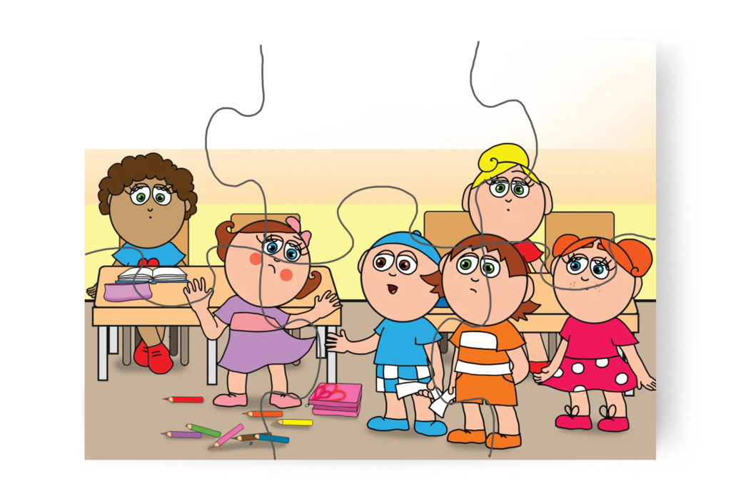 A ceruzák a földre gurulnak – Natali és a tolltartó puzzle, 6 darab [TC38-08-P06]