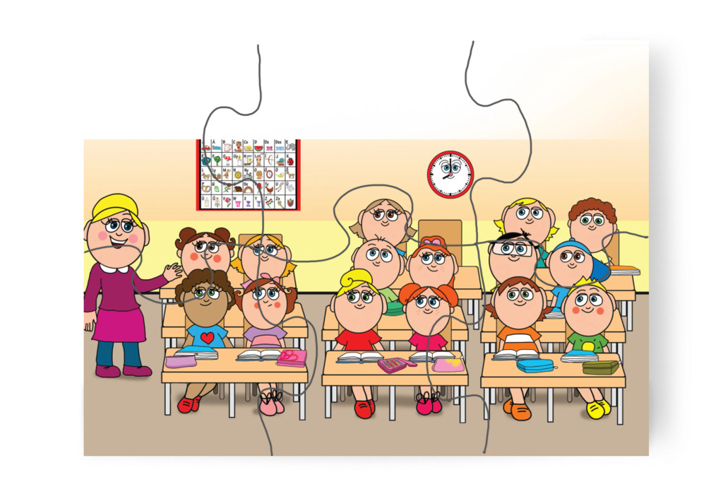 Nelli néni megkezdi az írásórát – Natali és a tolltartó puzzle, 6 darab [TC38-09-P06]