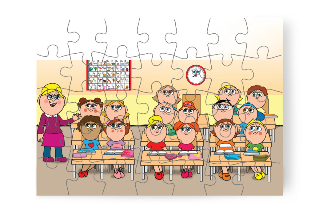 Nelli néni megkezdi az írásórát – Natali és a tolltartó puzzle, 35 darab [TC38-09-P35]