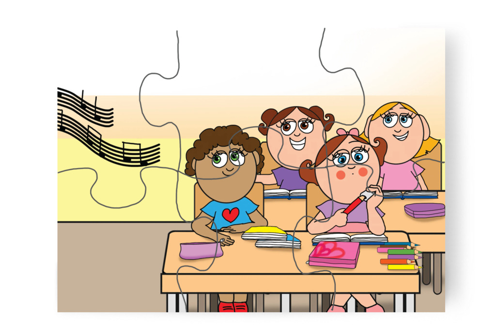 Natali újra kihegyezi a ceruzákat – Natali és a tolltartó puzzle, 6 darab [TC38-10-P06]