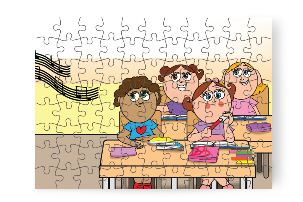 Natali újra kihegyezi a ceruzákat – Natali és a tolltartó puzzle, 88 darab [TC38-10-P88]