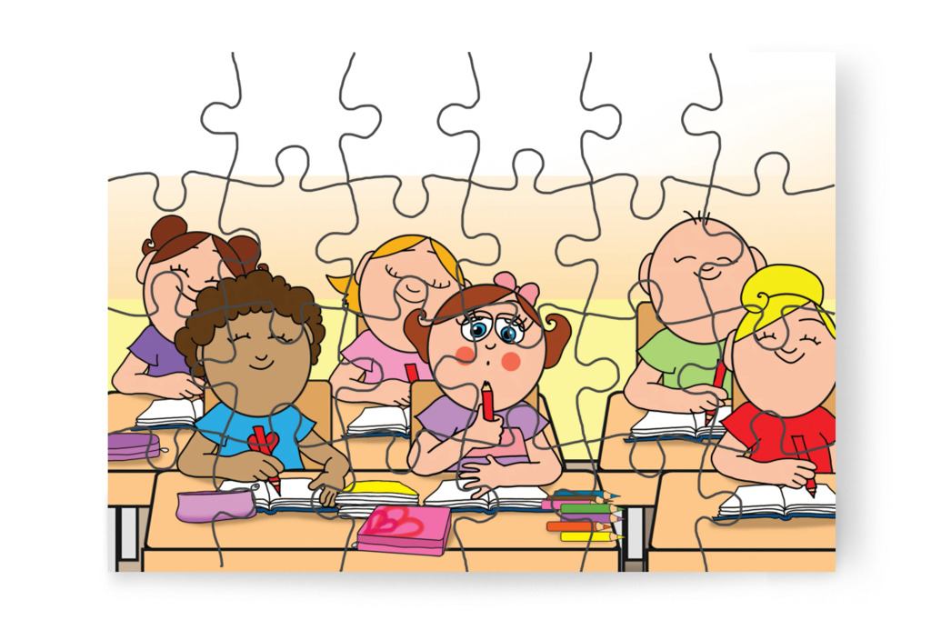 A ceruzák hegye sorra kitörik – Natali és a tolltartó puzzle, 24 darab [TC38-13-P24]