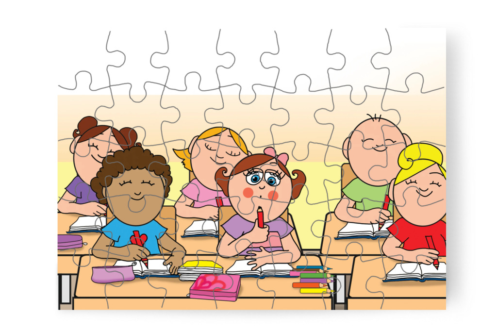 A ceruzák hegye sorra kitörik – Natali és a tolltartó puzzle, 35 darab [TC38-13-P35]