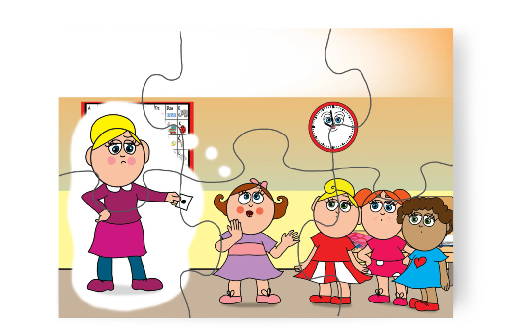 Natali fél a fekete ponttól – Natali és a tolltartó puzzle, 6 darab [TC38-15-P06]