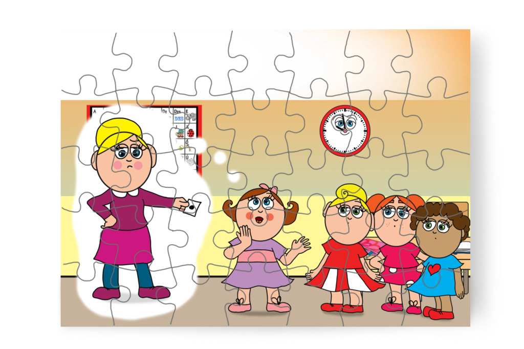 Natali fél a fekete ponttól – Natali és a tolltartó puzzle, 35 darab [TC38-15-P35]
