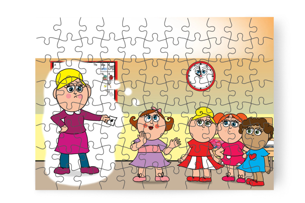Natali fél a fekete ponttól – Natali és a tolltartó puzzle, 88 darab [TC38-15-P88]