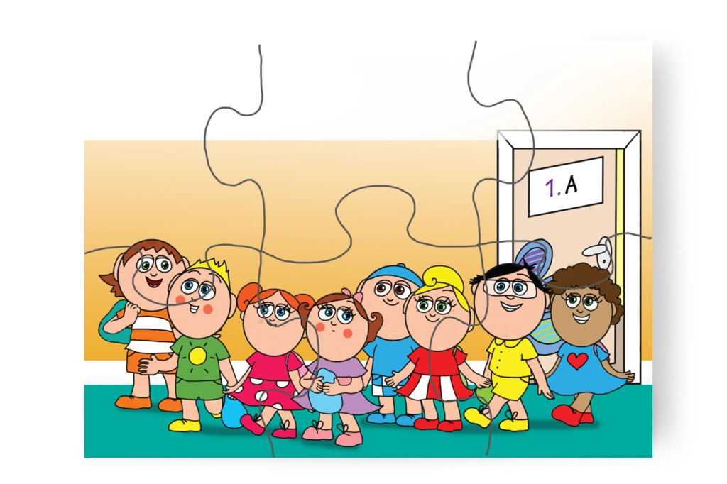 Mindenki előkészíti a ceruzáit – Natali és a tolltartó puzzle, 6 darab [TC38-19-P06]