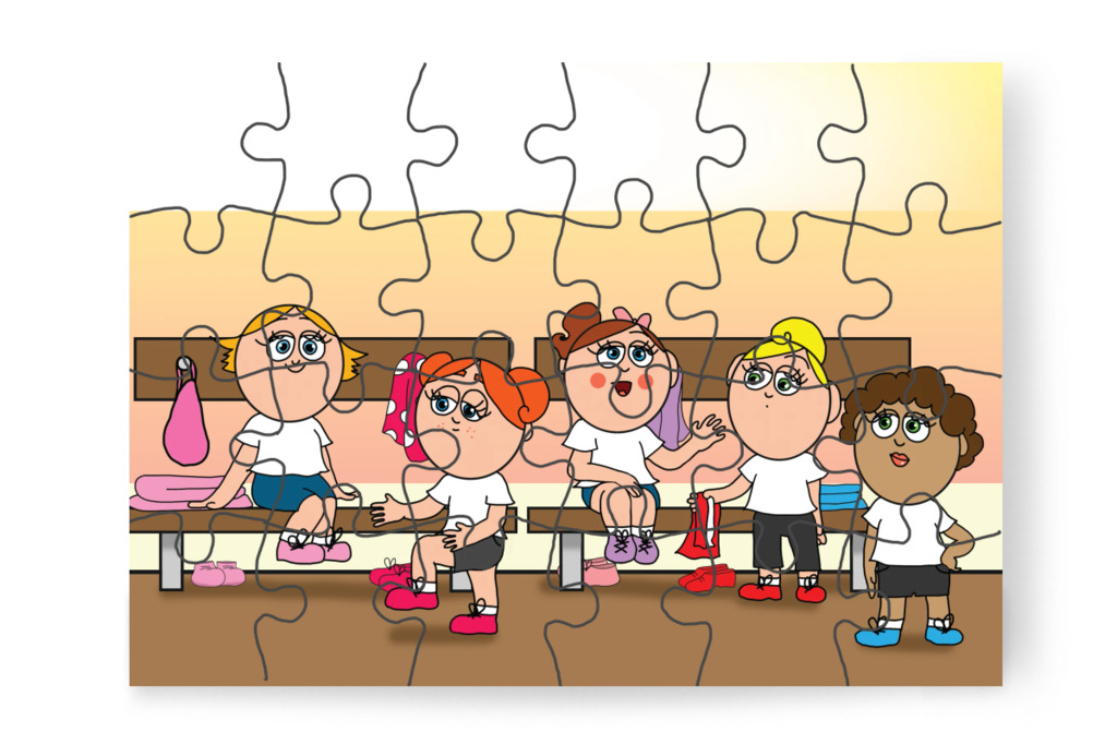 Natali kétségbeesik az öltözőben – Natali és a tolltartó puzzle, 24 darab [TC38-20-P24]