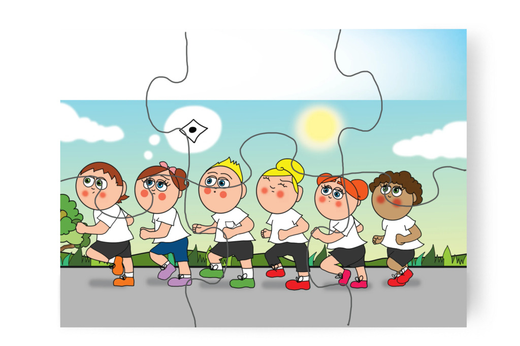 Futás közben máshol jár az esze – Natali és a tolltartó puzzle, 6 darab [TC38-21-P06]