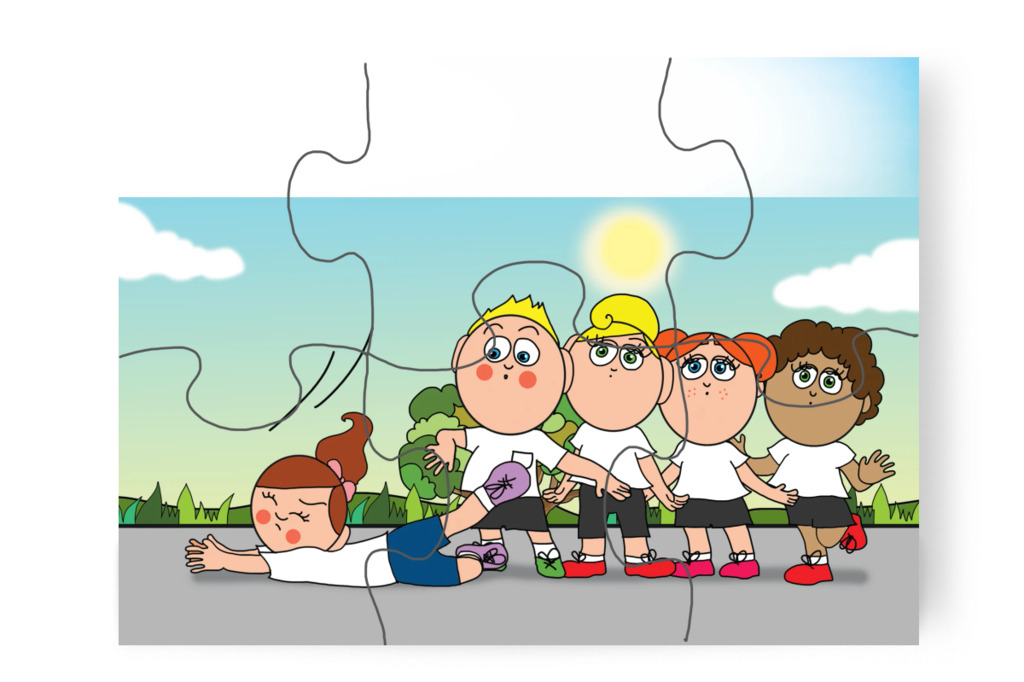 Natali megbotlik és elesik – Natali és a tolltartó puzzle, 6 darab [TC38-22-P06]