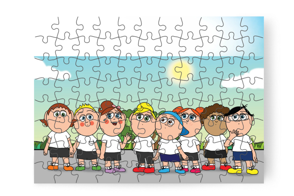 A többiek felsegítik – Natali és a tolltartó puzzle, 88 darab [TC38-23-P88]