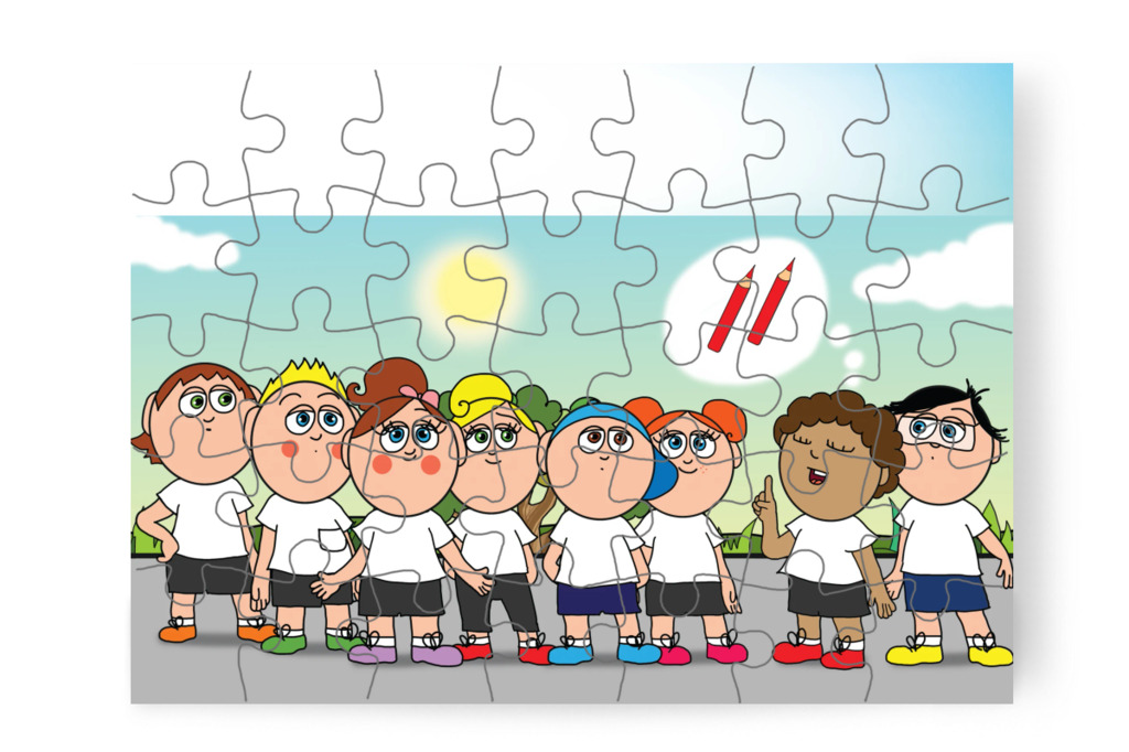 Dolly kölcsönad egy piros ceruzát – Natali és a tolltartó puzzle, 35 darab [TC38-26-P35]