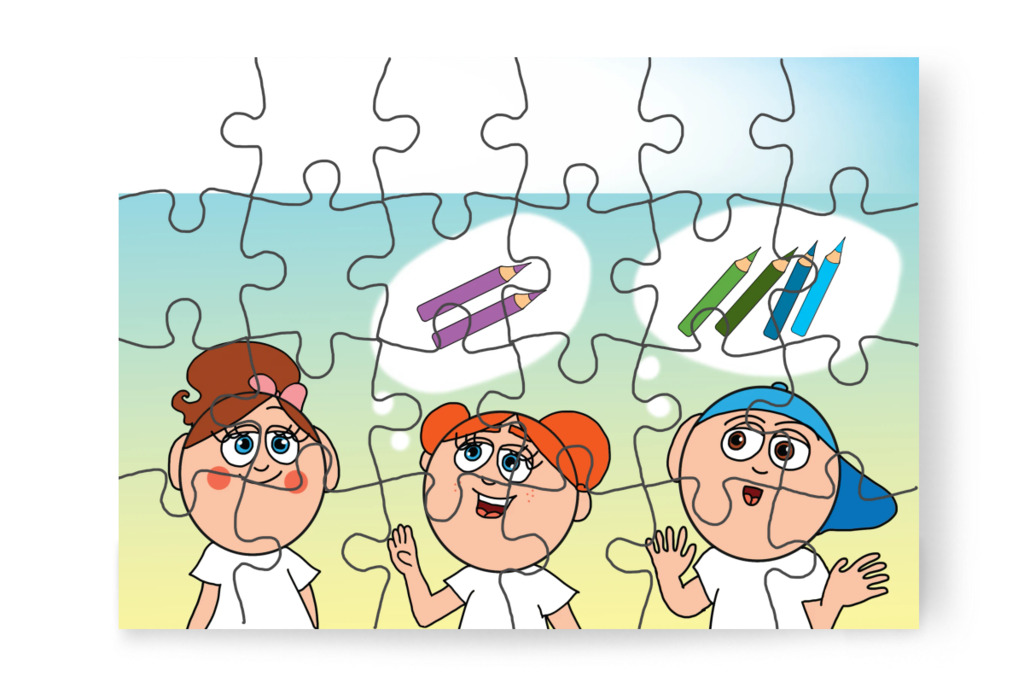 Klára és Márky is felajánlja a ceruzáit – Natali és a tolltartó puzzle, 24 darab [TC38-27-P24]