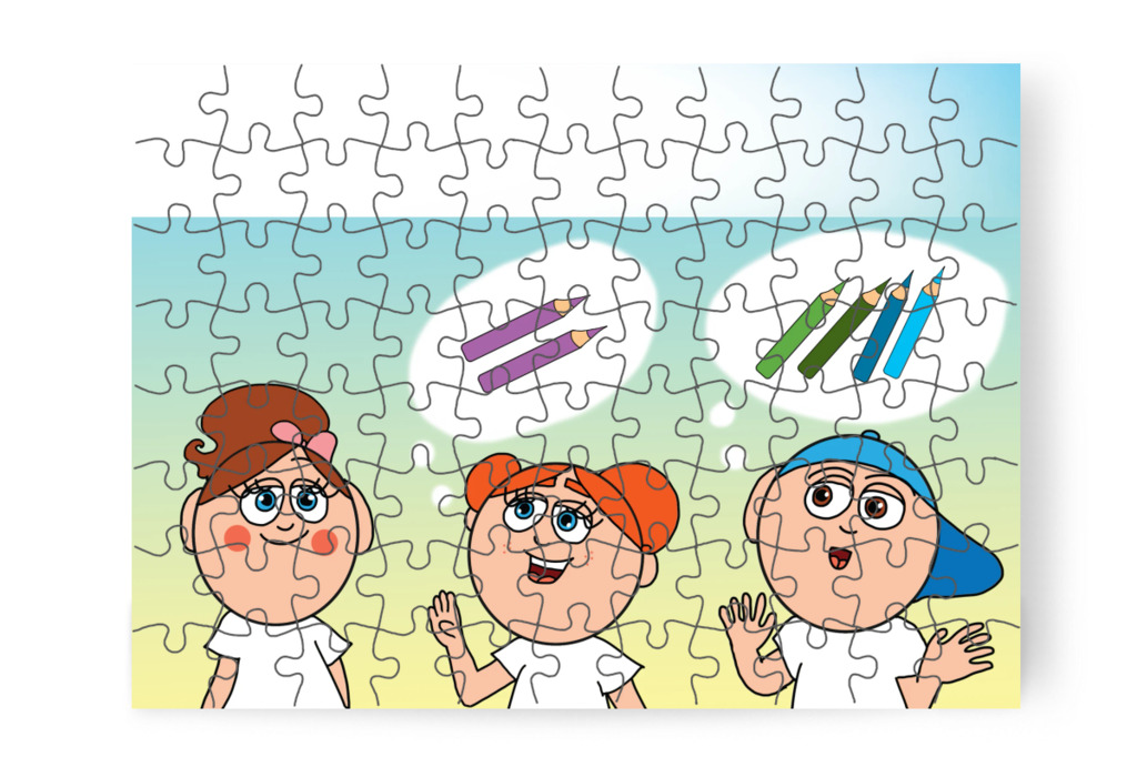 Klára és Márky is felajánlja a ceruzáit – Natali és a tolltartó puzzle, 88 darab [TC38-27-P88]