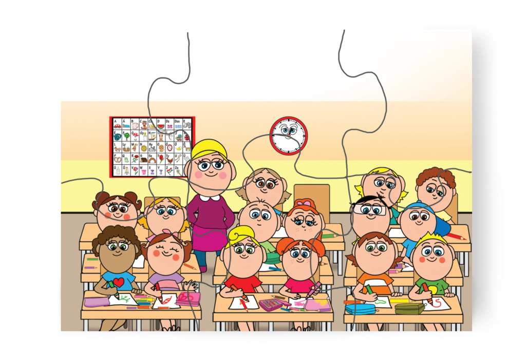 Sok ceruza gyűlik össze Natalinak – Natali és a tolltartó puzzle, 6 darab [TC38-29-P06]