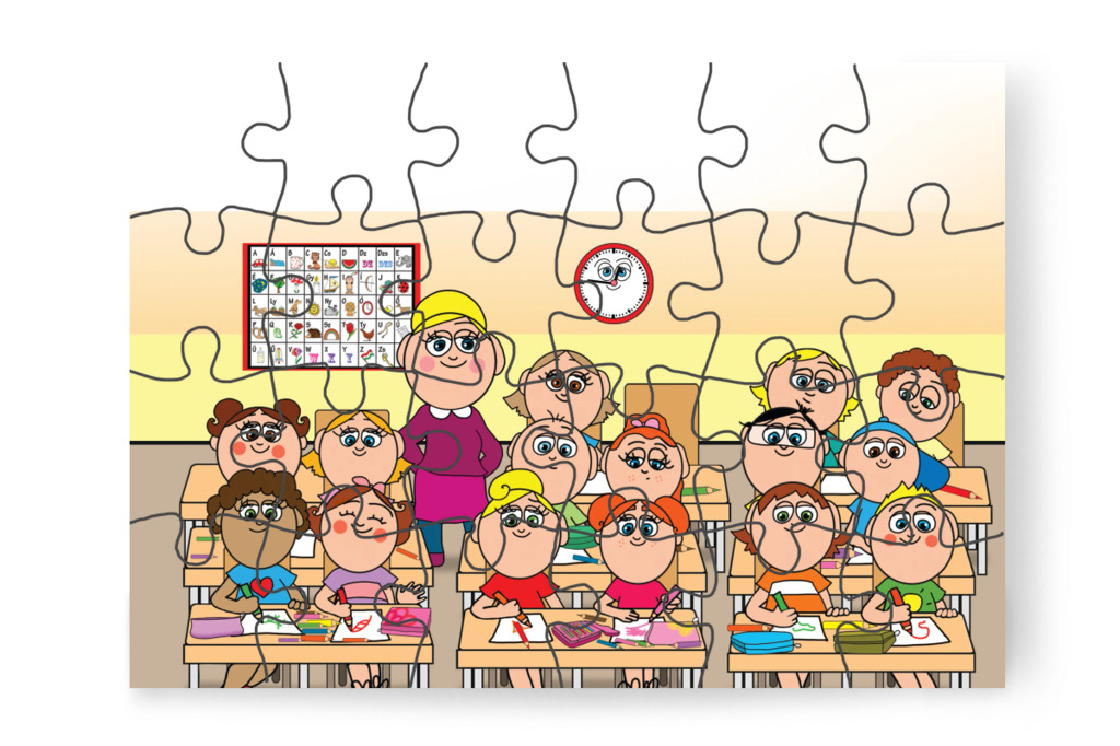 Sok ceruza gyűlik össze Natalinak – Natali és a tolltartó puzzle, 24 darab [TC38-29-P24]