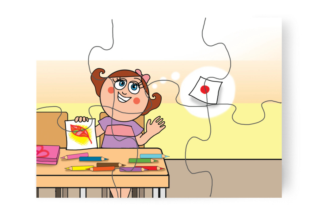 Natali hálás a segítőkész barátoknak – Natali és a tolltartó puzzle, 6 darab [TC38-30-P06]