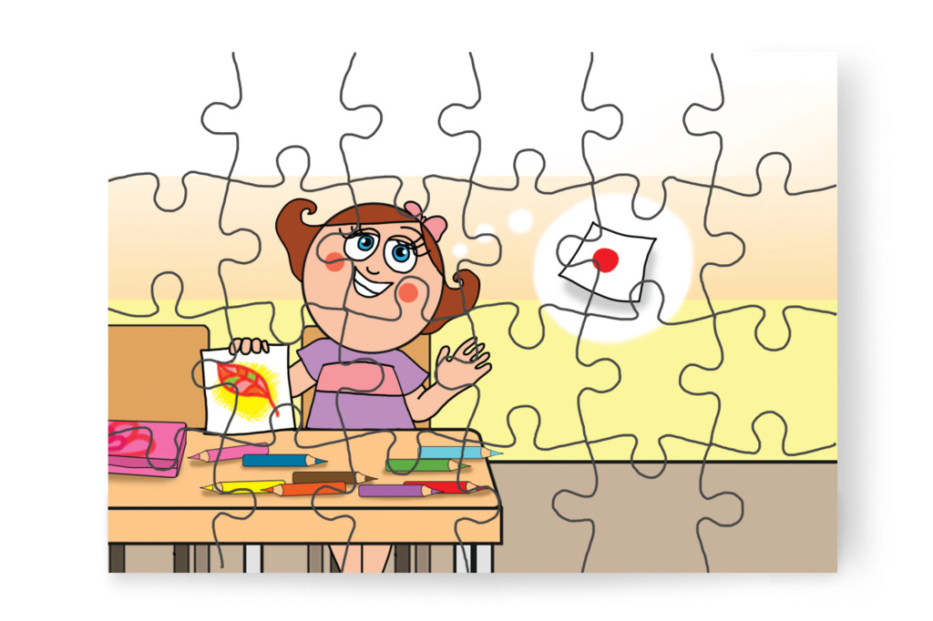 Natali hálás a segítőkész barátoknak – Natali és a tolltartó puzzle, 24 darab [TC38-30-P24]