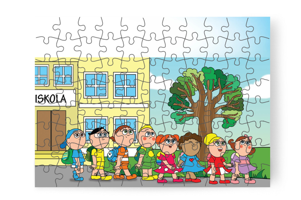 A gyerekek örülnek a közös gyakorlásnak – Ádám és a házi feladat puzzle, 88 darab [TC39-03-P88]